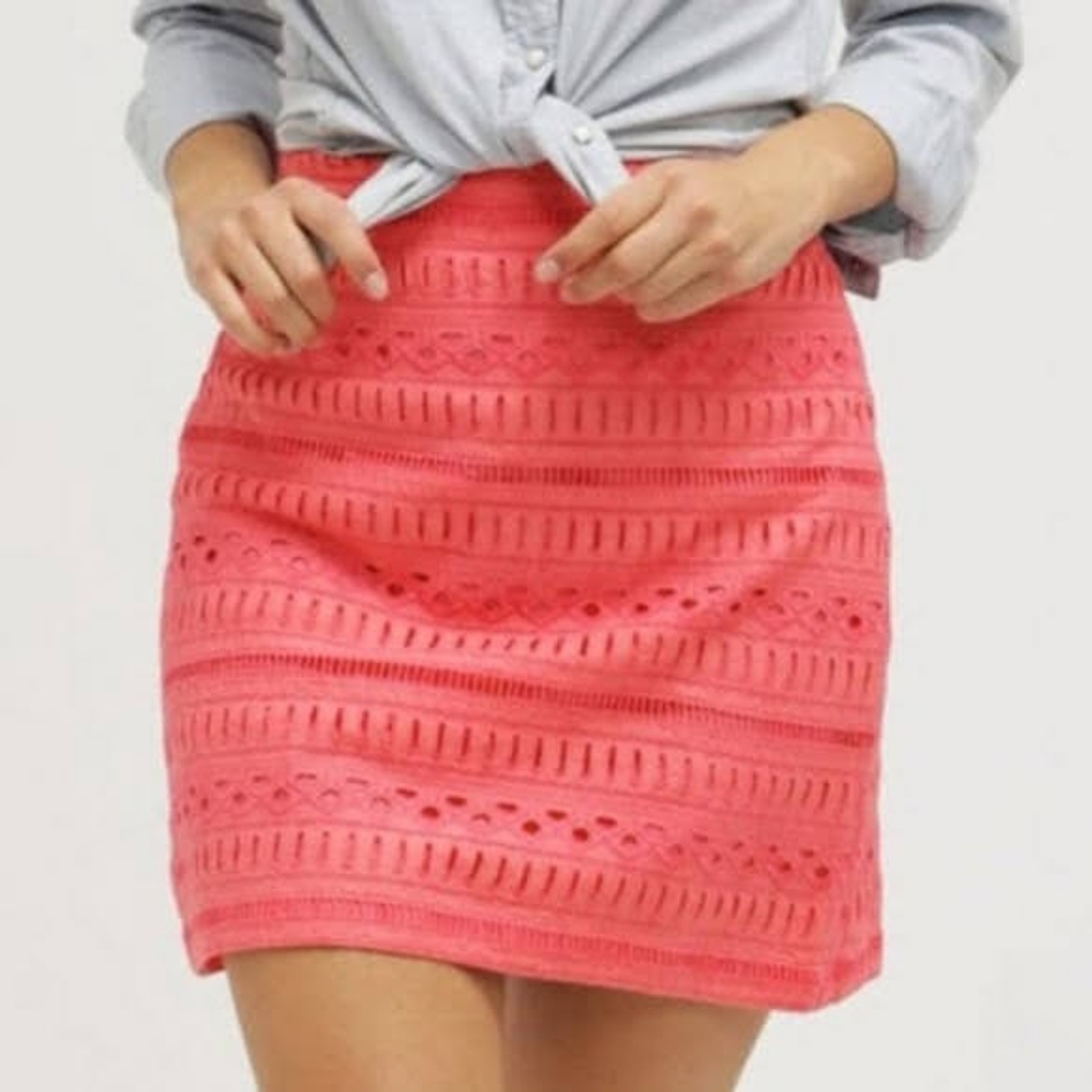Gap Reef pink cotton eyelet skirt lined size XS S